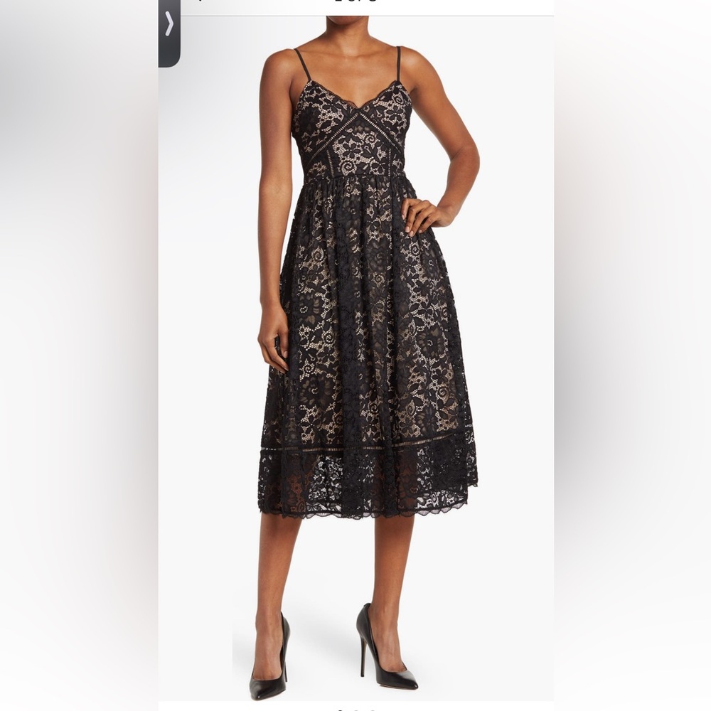 NSR Black Tan Strapless A-line Dress